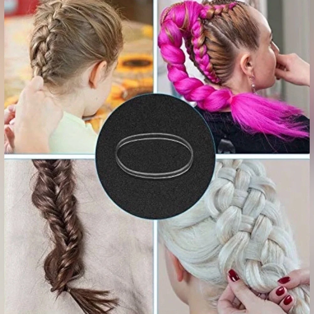 Clear Elastic Hair Bands 2,000 PCS With 6 Storage Containers For All Hair Unisex